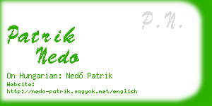 patrik nedo business card